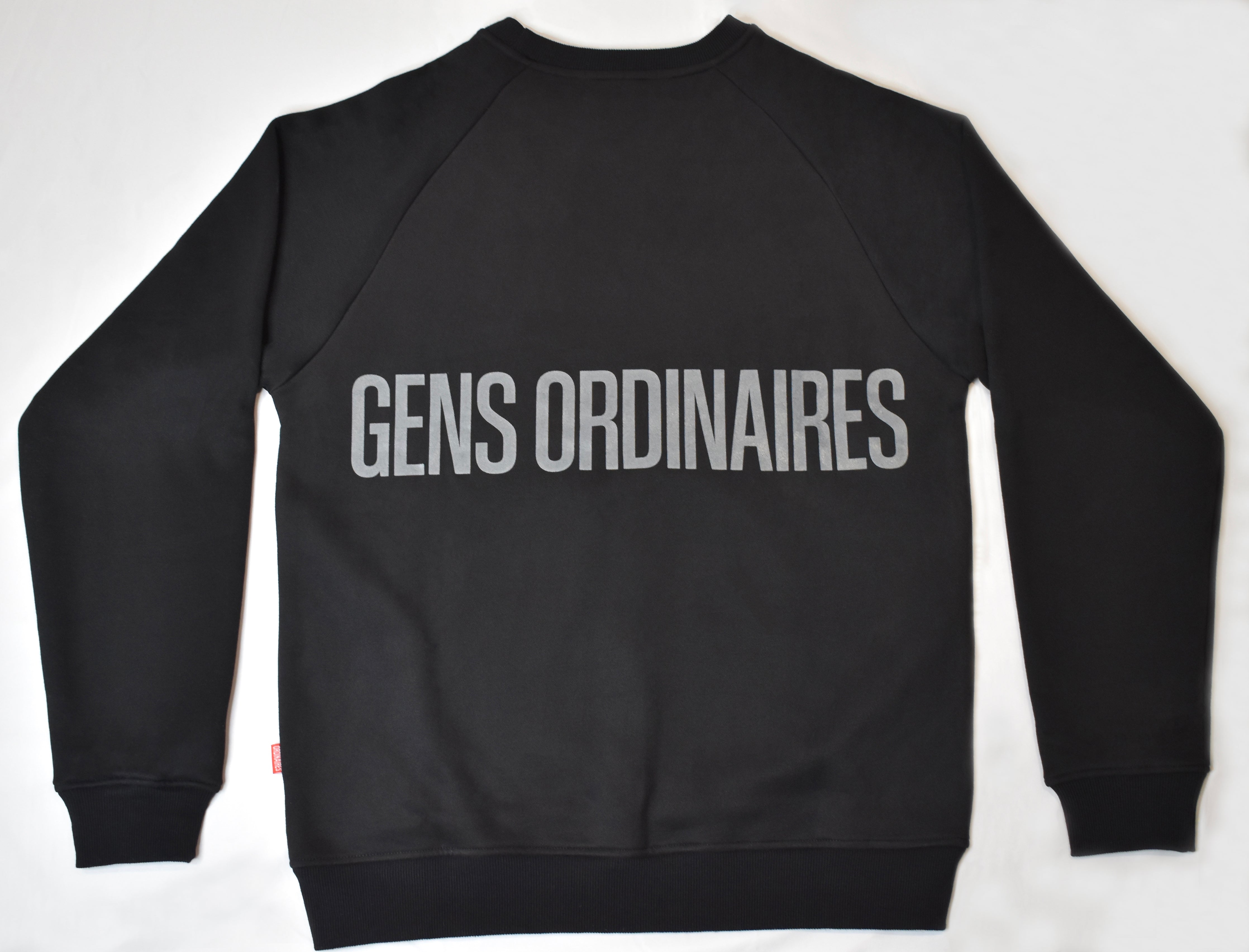 Gens Ordinaires Black Cotton Crew Neck Mens Sweatshirt