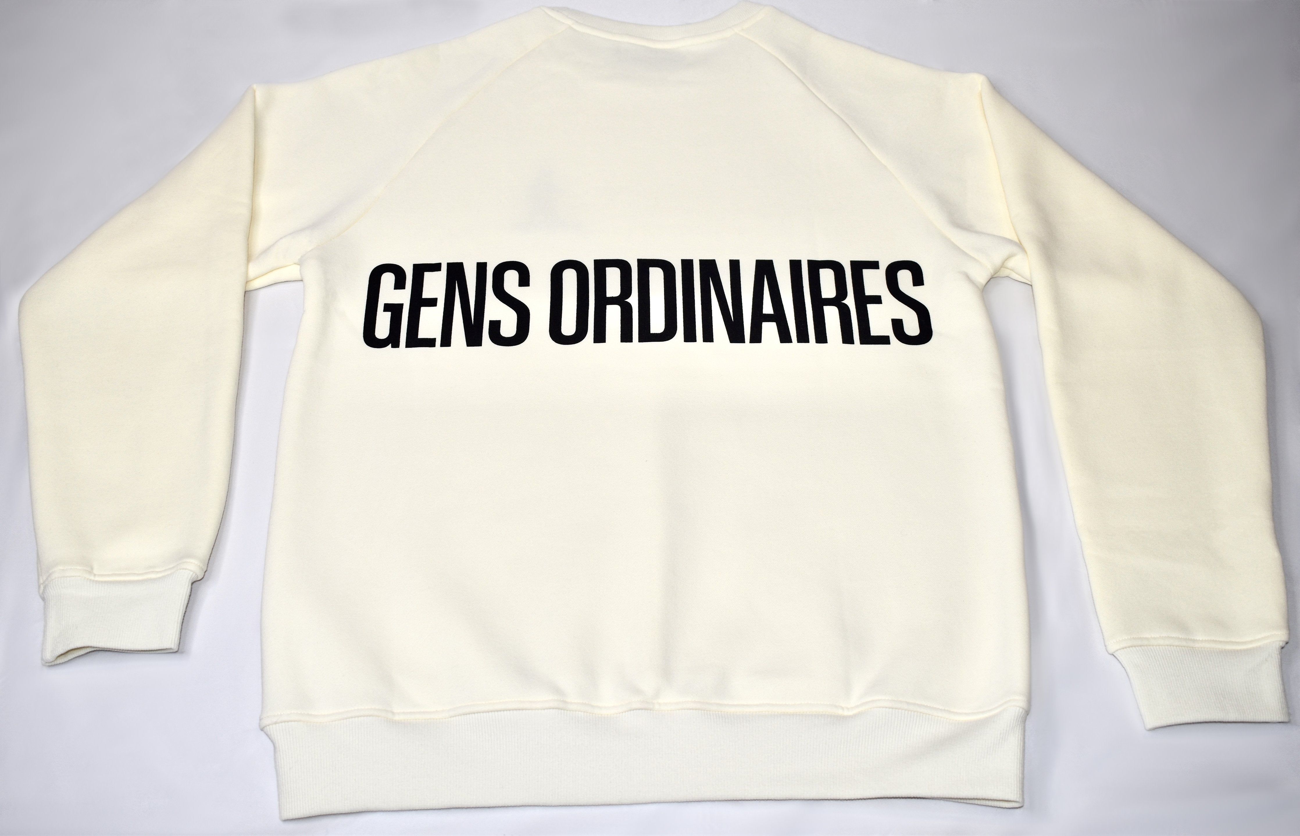 Gens Ordinaires Off-White Cotton Crew Neck Mens Sweatshirt